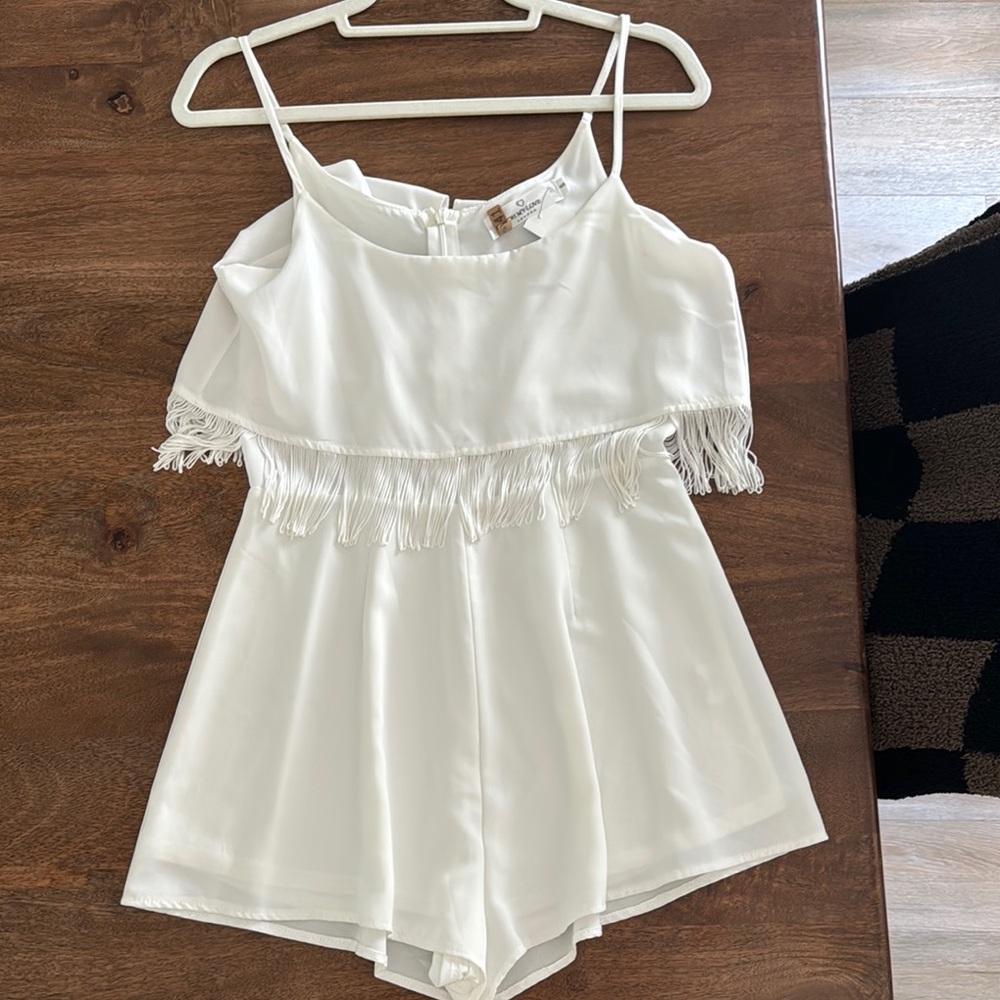 White Fringe Jumpsuit